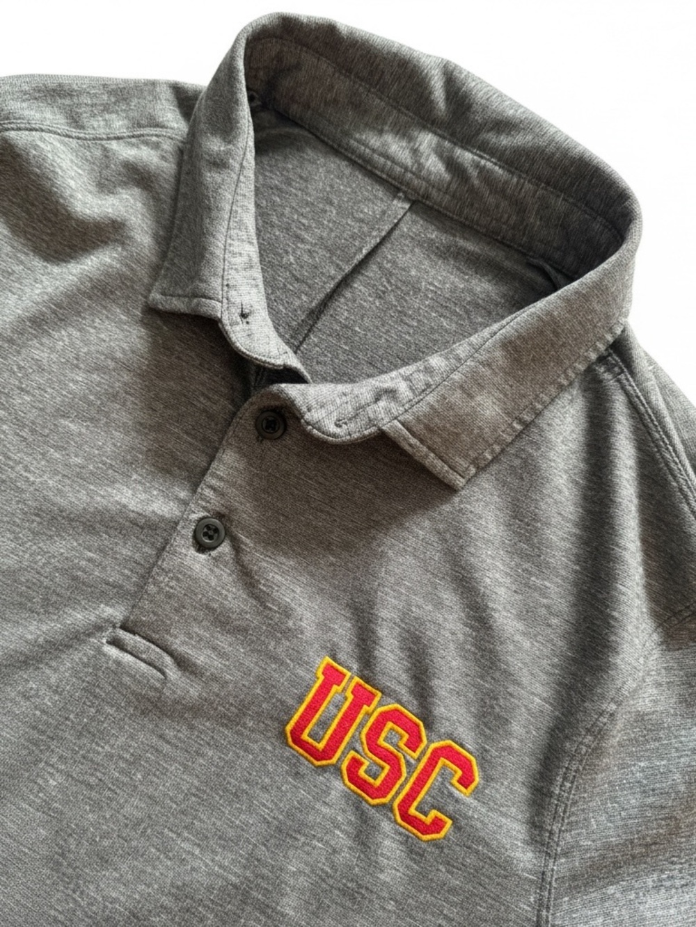 Lululemon USC Trojans Polo Shirt Gray Athletic Golf Lifestyle Performance Men M